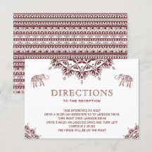 Instruções de casamento indiano de henna burgundy