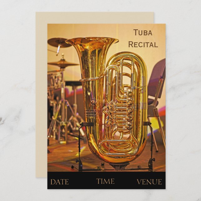 Convite Instrumento de latão de tuba Considerando (Frente/Verso)