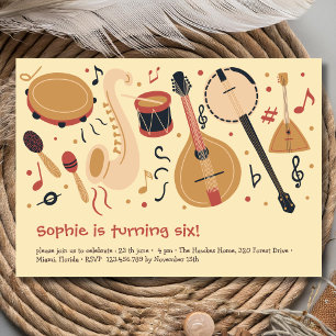 Convite Instrumentos musicais aniversário infantil