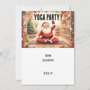 Convite Instrutor Yoga Christmas Santa Claus