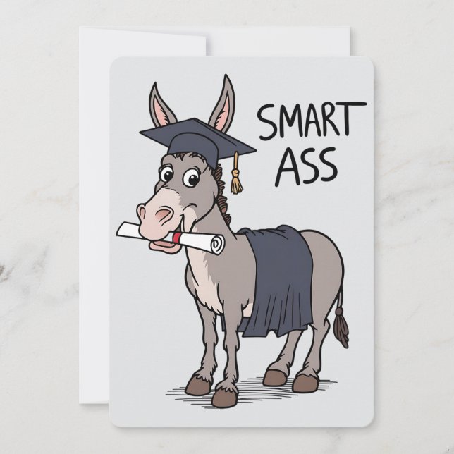 Convite Inteligente Como Burro Graduação Divertida Formatu (Frente)