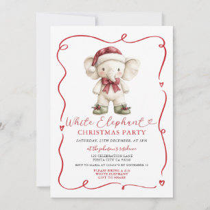 Convite Intercâmbio de Natal do Elefante Branco com Laço F