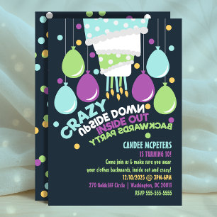 Convite Interior de cabeça para baixo - para fora para