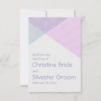 Convite Intersecando Chevrons, rsvp de casamento