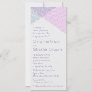 Convite Intersetando Chevrons, noivado 4x9.25