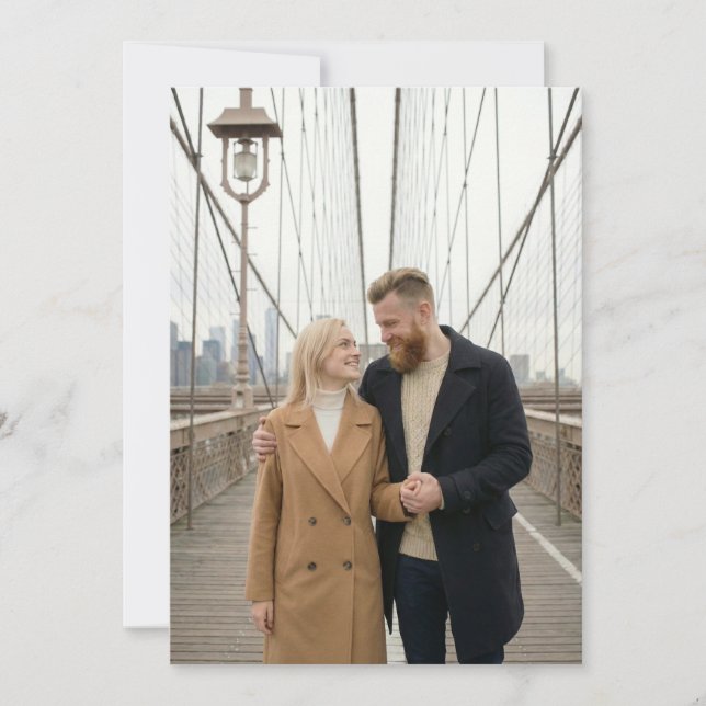 Convite Intimate Beige Urban Photo (Frente)