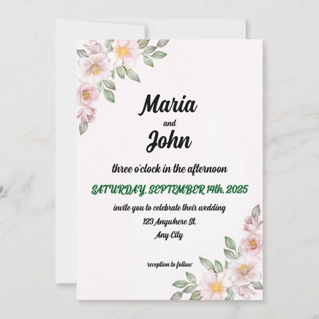 Convite Inv Clássica Mínima Romântica Clássica Elegante (Frente)