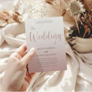 Convite Inv De Casamento De Script De Caligrafia Dourada E