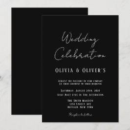 Convite Inv de Casamento Minimalista Elegante de Gravação 