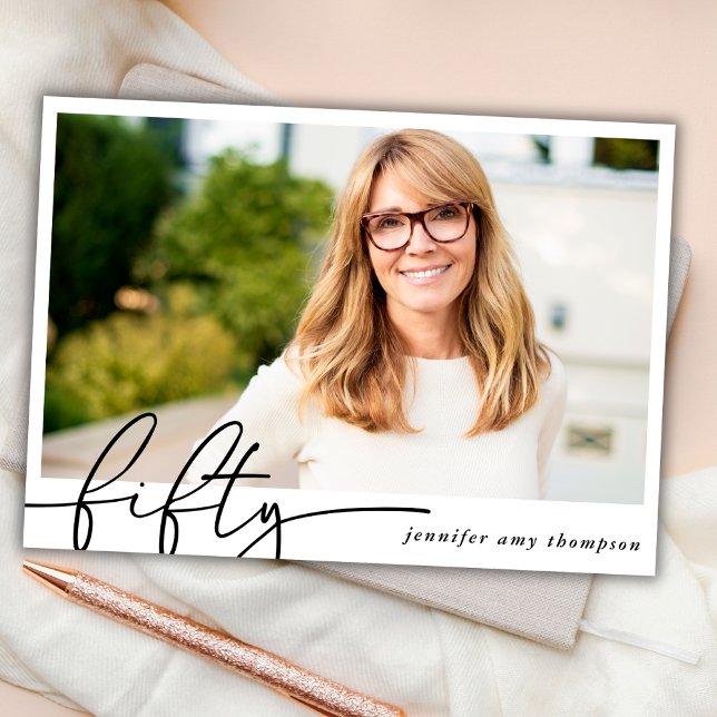 Convite Inv de Festa de aniversário de Fotografias Mínima  (Criador carregado)