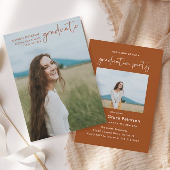 Convite Inv De Graduação De Segundo grau Laranja Mínimo Qu (Criador carregado)