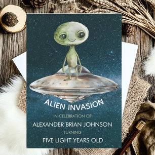 Convite Invasão de Alienígena na Idade Personalizada Anive
