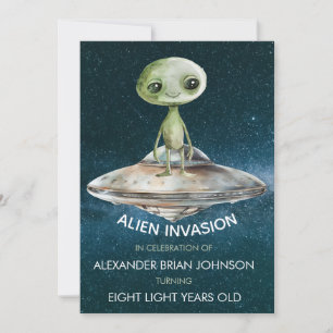 Convite Invasão de Alienígena na Idade Personalizada Anive