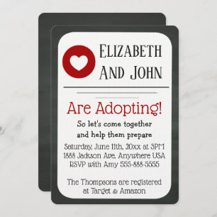 Convite Invasão do quadro negro e vermelho do Chá de adoçã