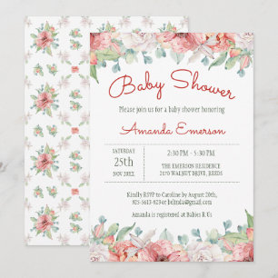 Convite Invasores De Bebê Com Flor De Água