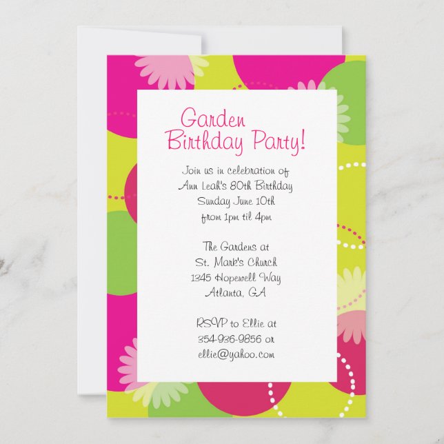 Convite Inveja da Flor do Jardim (Frente)