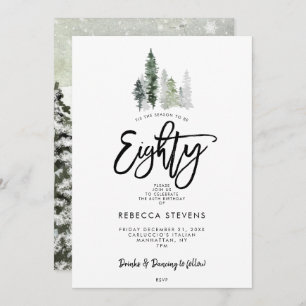 Convite inverno árvores festivas de 80