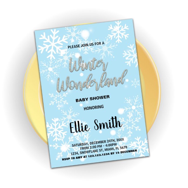 Convite Inverno Bebê Invasores Azul (Winter Baby Shower Invitations Blue)