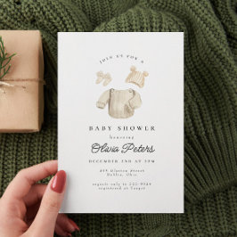 Convite Inverno Bebê Roupa Gênero Chá de fraldas Neutro