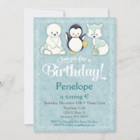 Inverno de Aniversário do Urso Raposa Pinguim