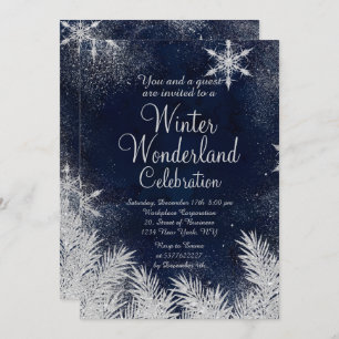 Convite Inverno incorporado wonderland2 do floco de neve