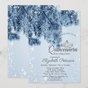 Convite Inverno Mágico,Neve,Flocos de Neve Quinceañera
