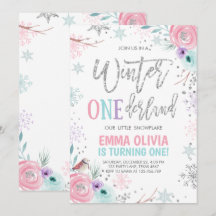 Inverno One derland Pink Silver Primeiro Aniversár