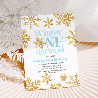 Inverno Onederland Azul Dourado Floco de Neve 1º A