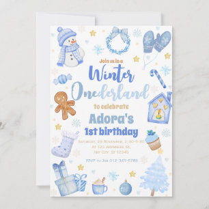 Convite Inverno OneDerland Blue Christmas Invite