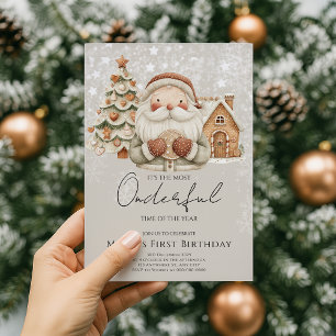 Convite Inverno Onederland Casas de Natal Aniversário