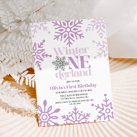 Inverno Onederland Floco de Neve Roxo 1º Aniversár
