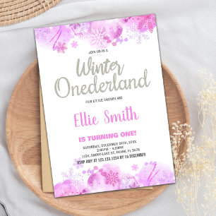 Convite Inverno ONEderland Invisições Snow Silver Glitter
