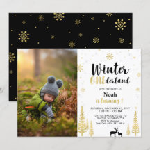 Inverno Onederland, Menino Aniversário de 1º Foto