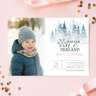 Convite Inverno Onederland Menino Menina Foto de 1º Aniver