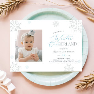 Convite Inverno Onederland Primeiro Aniversário Bebê Crian