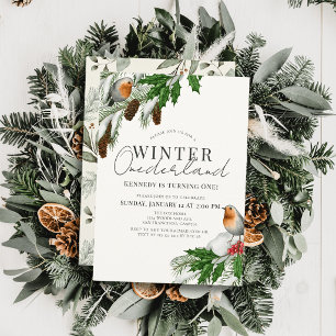 Convite Inverno Onederland Robins & Snow 1º Aniversário