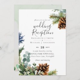 Convite Inverno - Recepção de casamento Verde apenas Inv