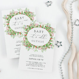 Convite Inverno verde está frio fora do chá de fraldas