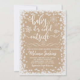 Convite Inverno Wonderland Snowflake Chá de fraldas Convit