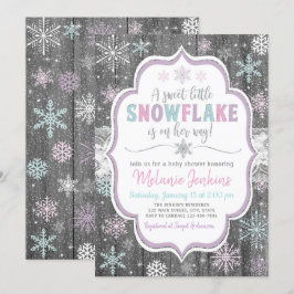 Convite Inverno Wonderland Snowflake Chá de fraldas Convit