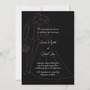 Convite Invi de Casamento Limpo Elegante do Monograma Clás