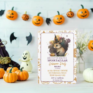 Convite Invista do Festa de Halloween Encantada de Bunny S