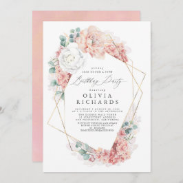 Convite Invit de Aniversário Botânico Elegante Botânico Ro