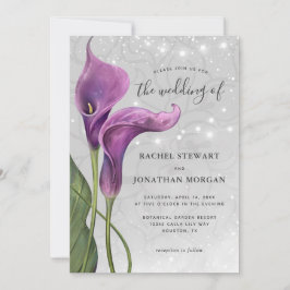 Convite Invit de Casamento de Lily Roxo Calla Púrpura da A