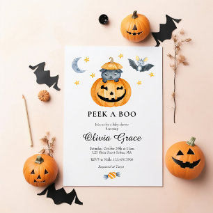 Convite Invit de Chá de fraldas Jack-o-lanterno de Hallow