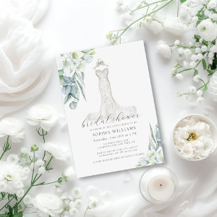 Convite Invit de Chá de panela de Vestido Elegante Greene