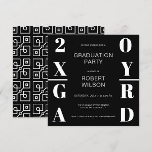 Convite Invit de Festa de formatura de Tipografia Branca P