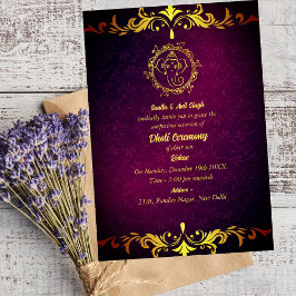 Convite Invit do índio Hindu Dhoti Cerimônia Pancha Kattu