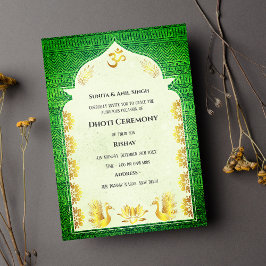 Convite Invit do índio Hindu Dhoti Cerimônia Pancha Kattu