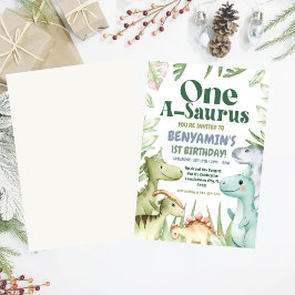 Convite Invit do primeiro aniversario do Dinossauro Um-A-S
